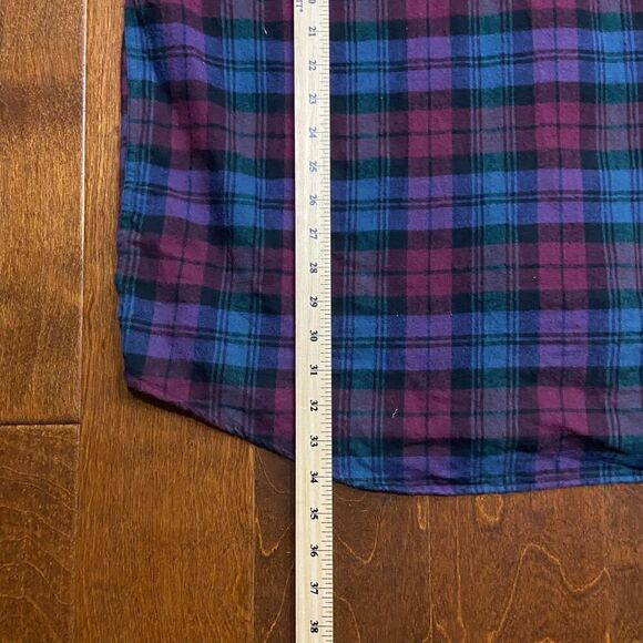 L.L. Bean Northwoods Vintage Multicolor Plaid Flannel Button Front Shirt XLT - Picture 8 of 8